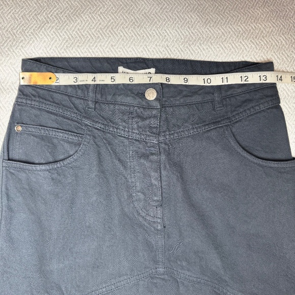 NWT Herskind Nikita Skirt Denim Long Straight Back Slit Size XS (2-4) Ebony Blue - Picture 8 of 11